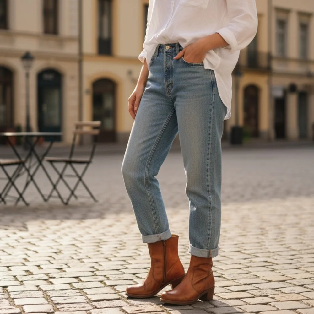 Frye Campus 14L Cognac Brown Leather Vintage Short Zip Up Mid-calf Lug AnkleBoot - Picture 4 of 11